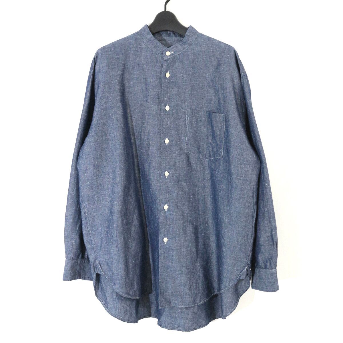 WEWILL ウィーウィル 22SS BAND COLLAR DT SHIRT ダンガリーバンドカラーシャツ 2 W-010-5007