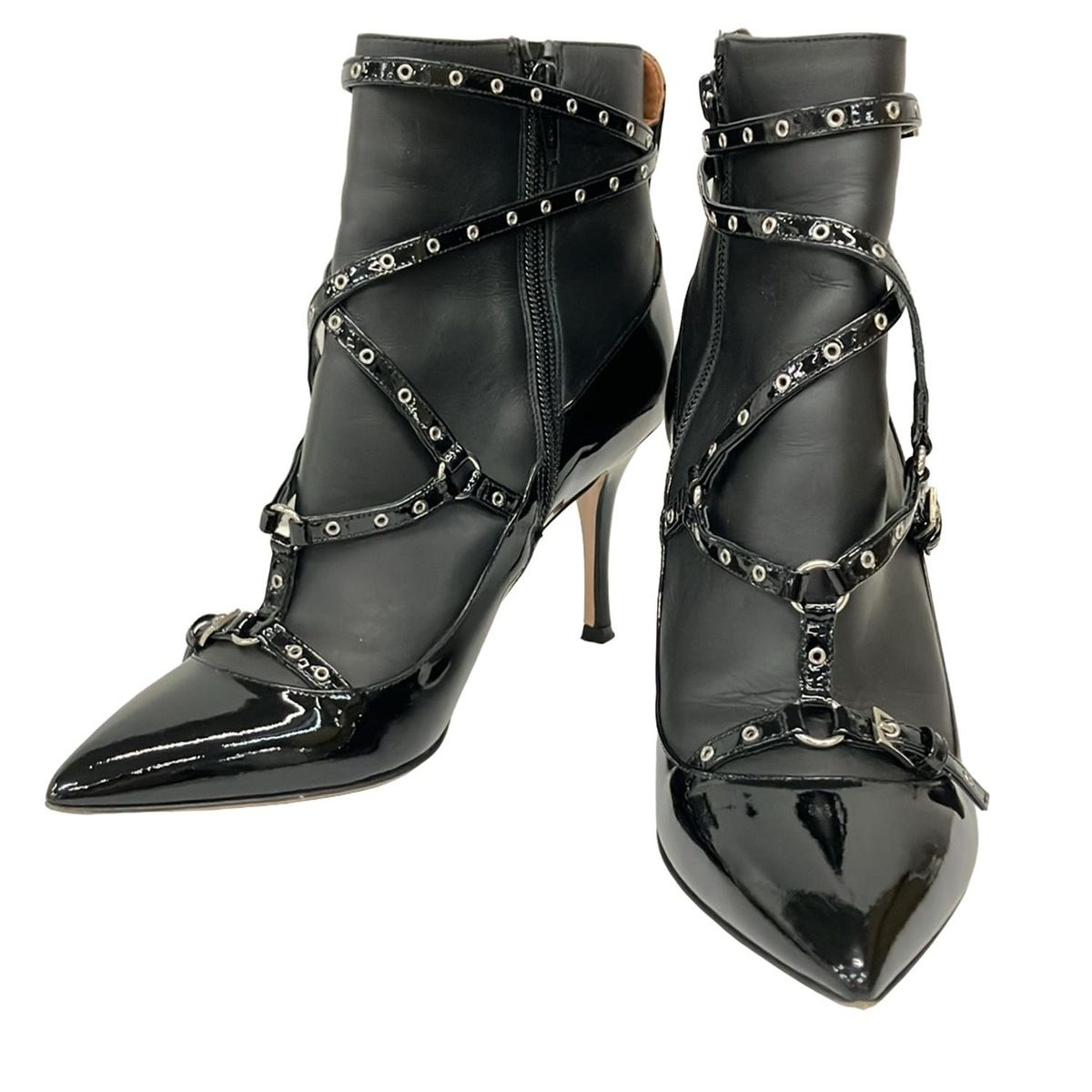 VALENTINOGARAVANI バレンチノガラバーニ ショートブーツ 37 レディース - 黒 レザー