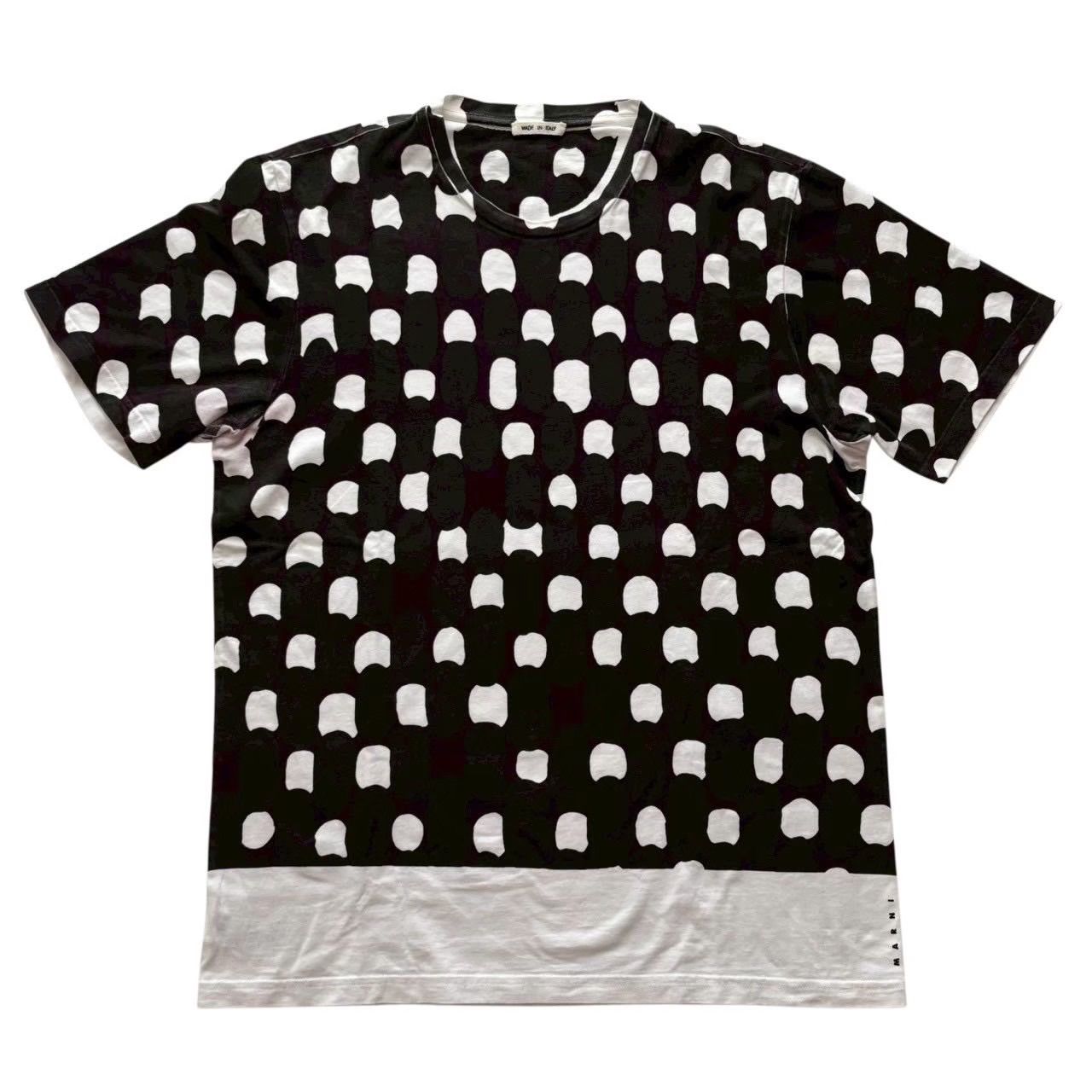 MARNI マルニ プリントTシャツ 白 黒系 ドット シャツ メンズ サイズ48 