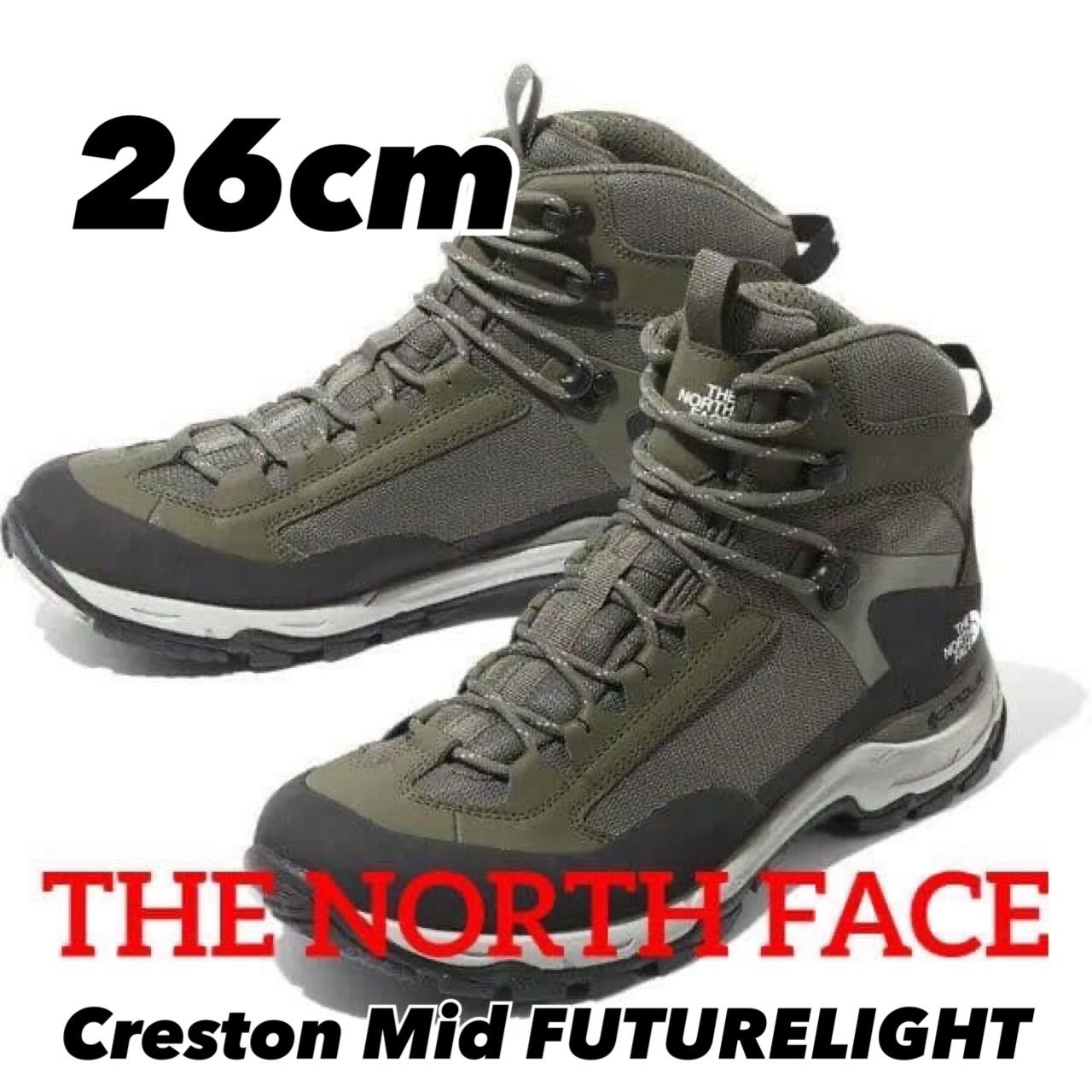 THE NORTH FACE ノースフェイス Creston Mid FUTURELIGHTNW ニュートープグリーン×TNFホワイト NF52020 26cm