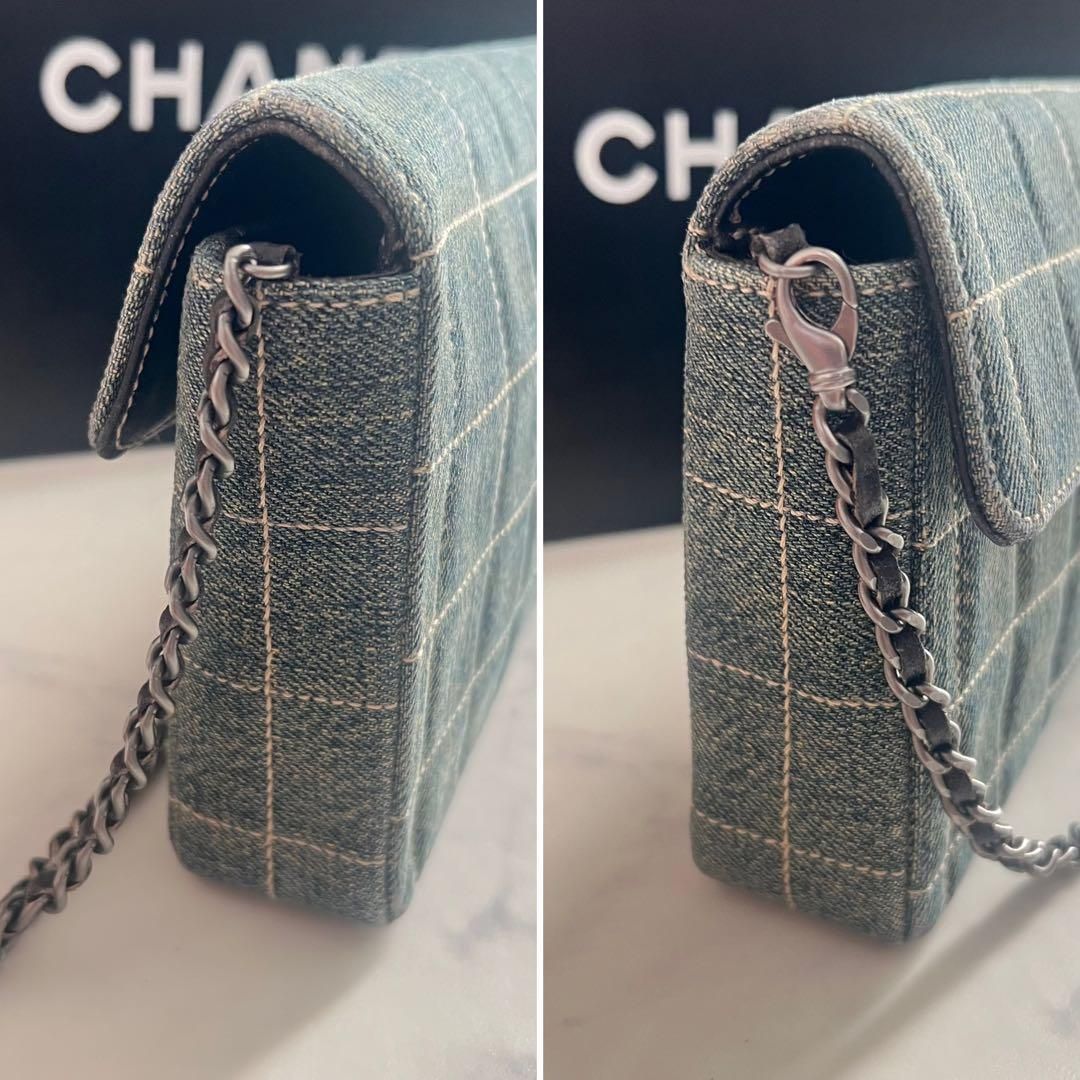 【希少美品】シャネル　チョコバー　チェーンショルダー　ギャランティカードあり 希少美品】シャネルチョコバーチェーンショルダーギャランティカードあり