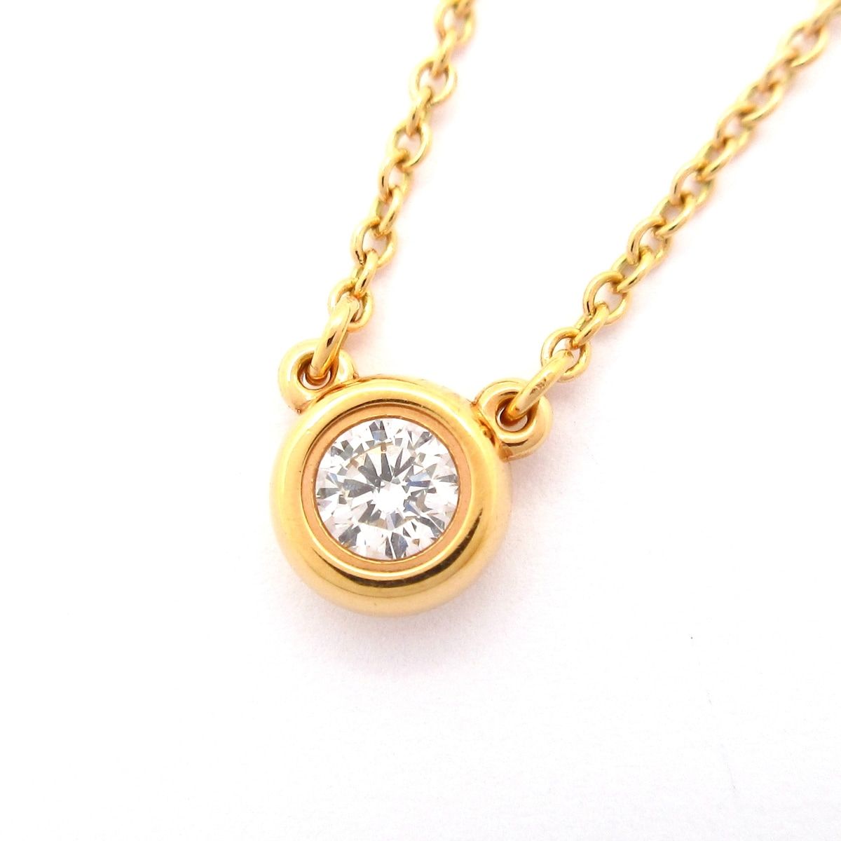 TIFFANY-Co. ティファニー ネックレス バイザヤード K18PG×ダイヤモンド 1Pダイヤ 約0.15カラット