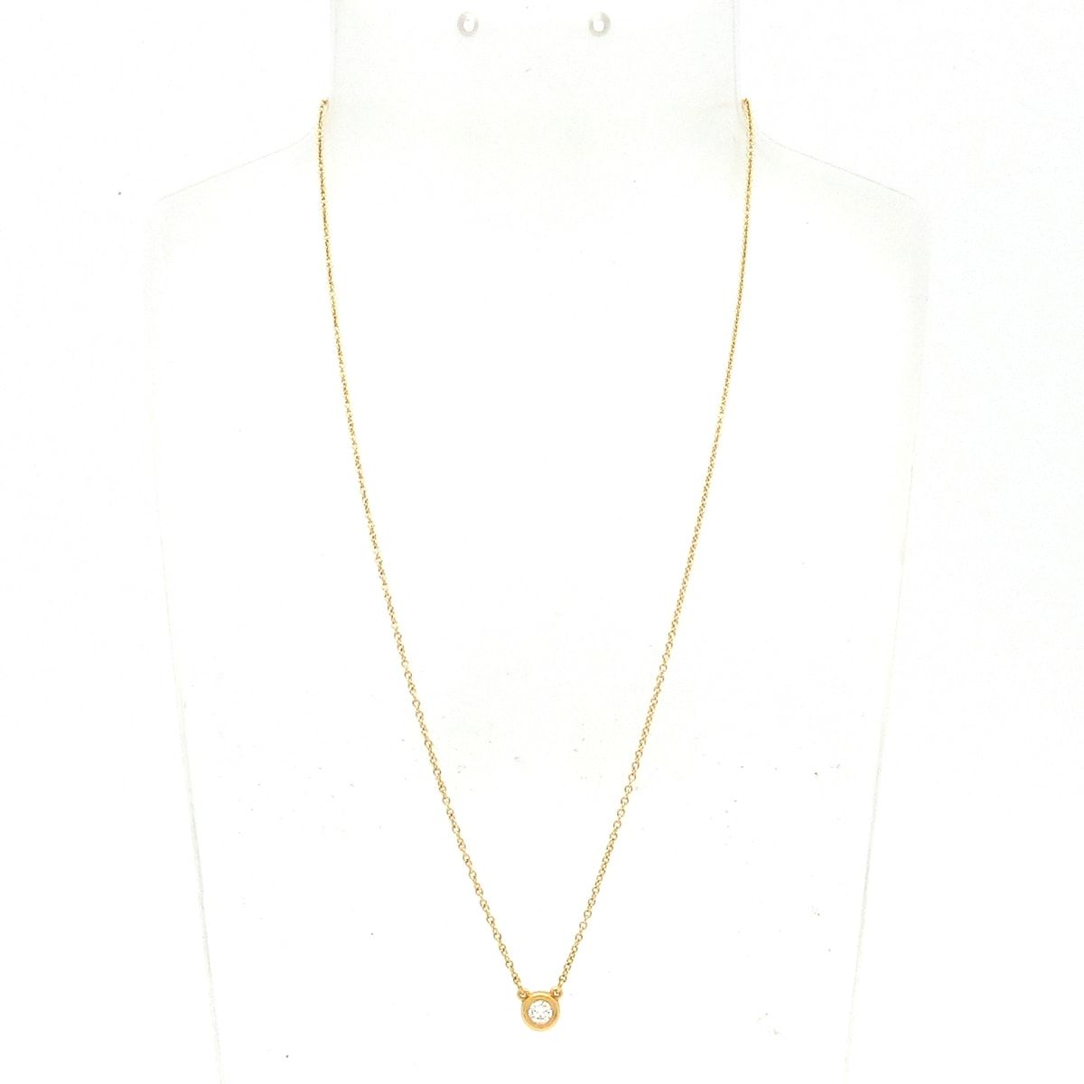 TIFFANY-Co. ティファニー ネックレス バイザヤード K 18 PG×ダイヤモンド 1 Pダイヤ|約0.15カラット