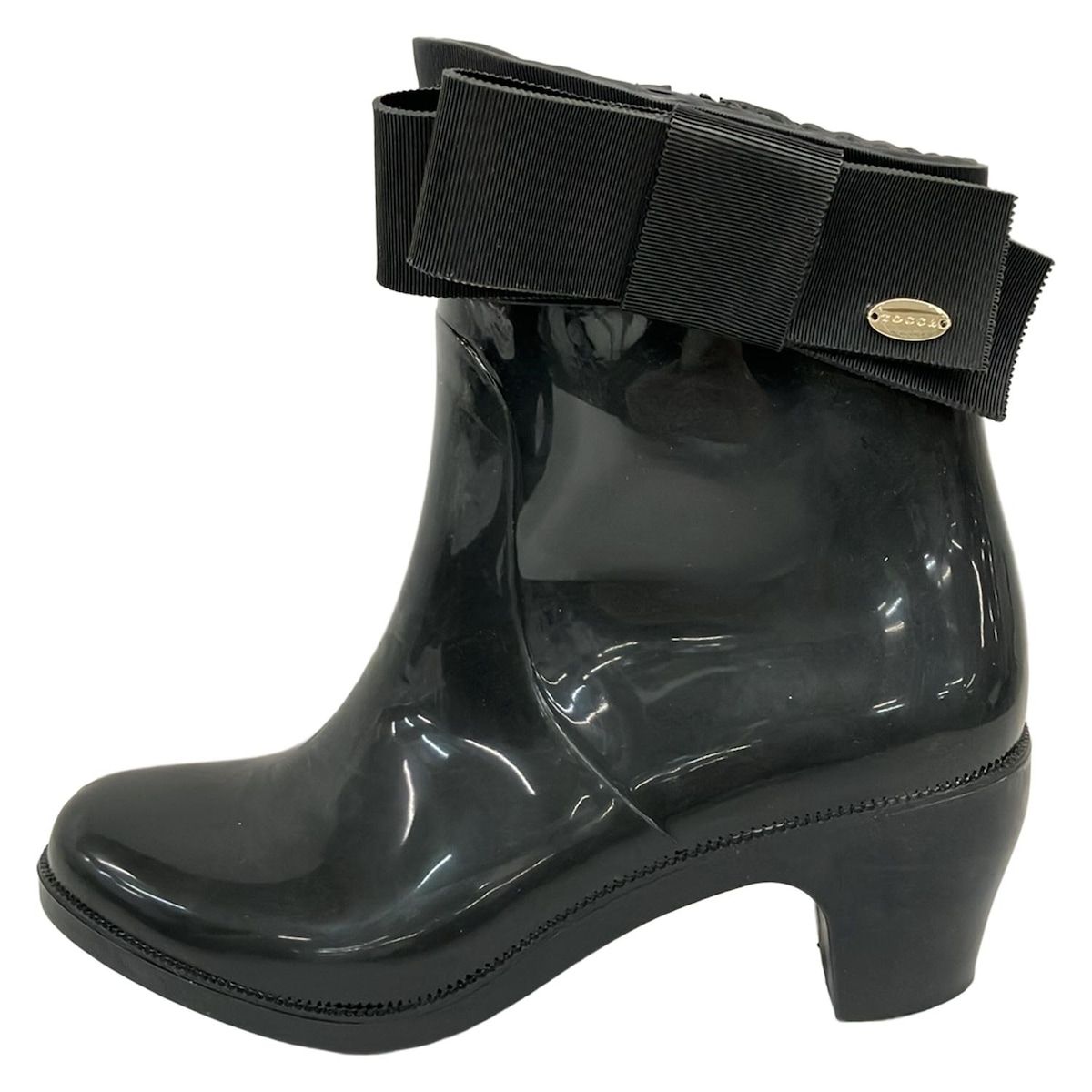 TOCCA トッカ レインブーツ L レディース - ダークグレー リボン