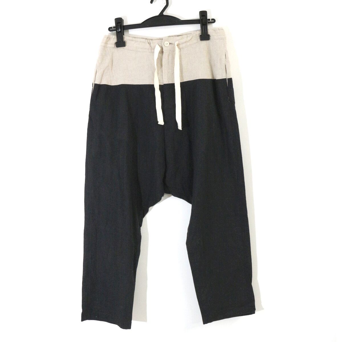 Ground Y グラウンドワイ 15SS リネン ブロックサルエルパンツ 1 GU-P43-304