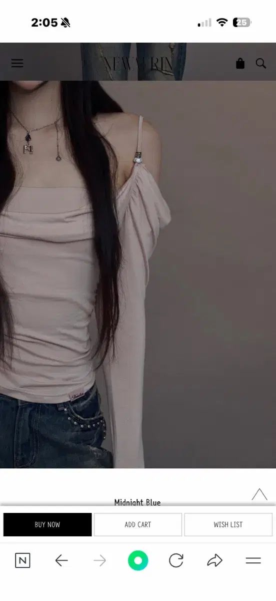  Newalrin eve ドレープ オフショルダー ブラウス 長袖 シャツ ブラウス