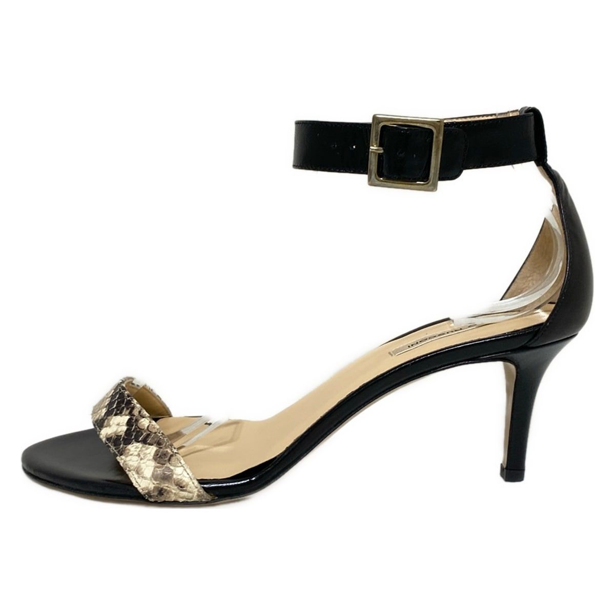 FABIO RUSCONI ファビオルスコーニ サンダル 38 レディース - 黒×マルチ レザー