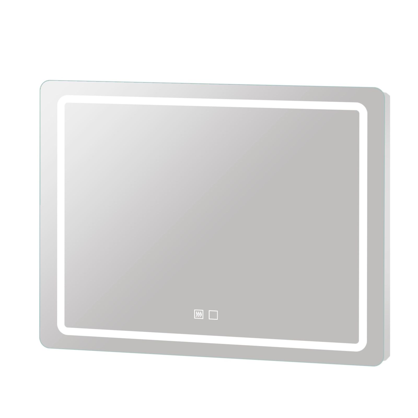 ミルオ君の鏡工房 LEDミラー 鏡 曇り止め 浴室鏡 LEDライト付き ウォールミラー 壁掛け 洗面台 省エネ 明るさ調整 飛散防止 内臓型 方型 横掛け 70x90cm NEXPOTALLINN_EU
