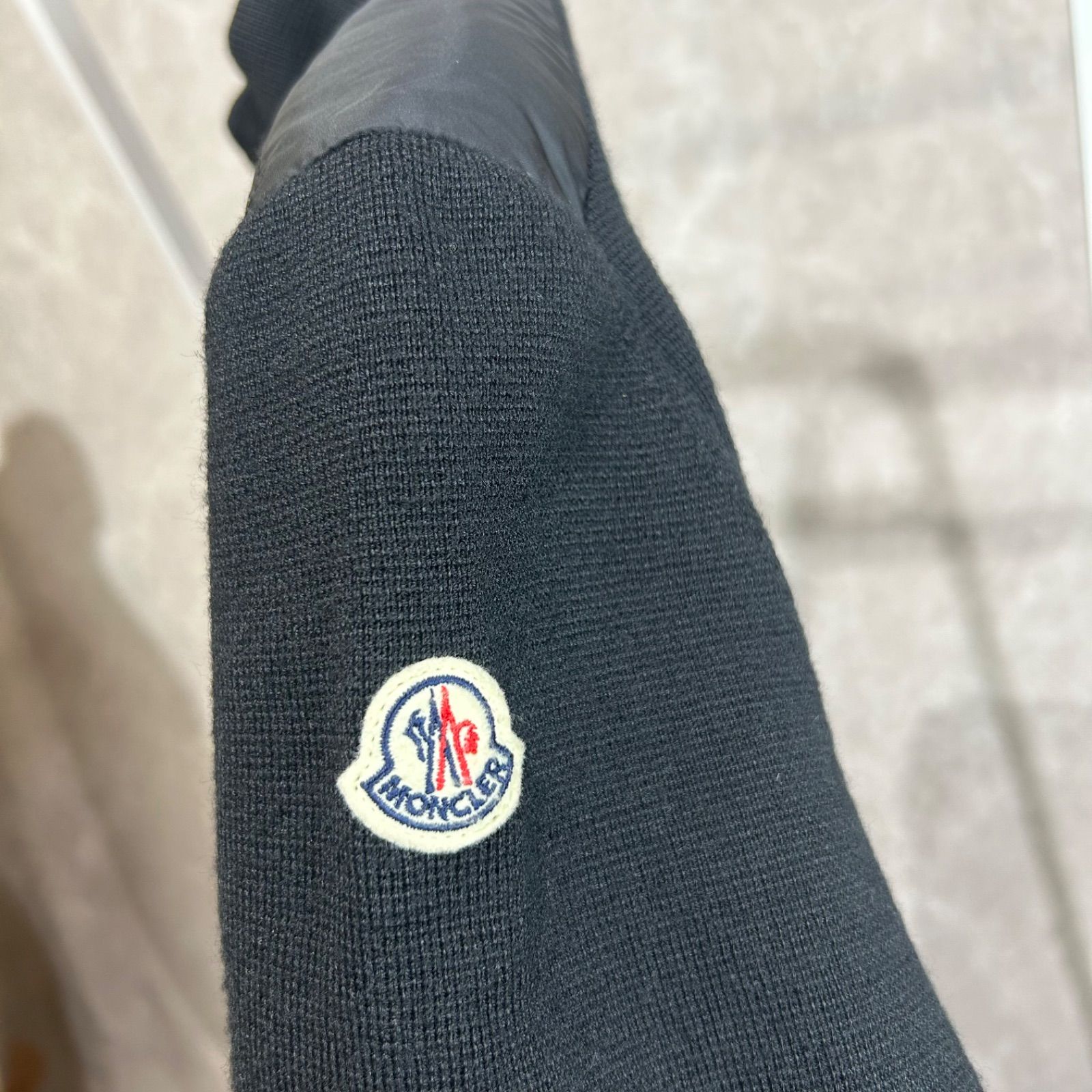 極美品】 MONCLER モンクレールハイブリッドダウンニットジャケット黒S 