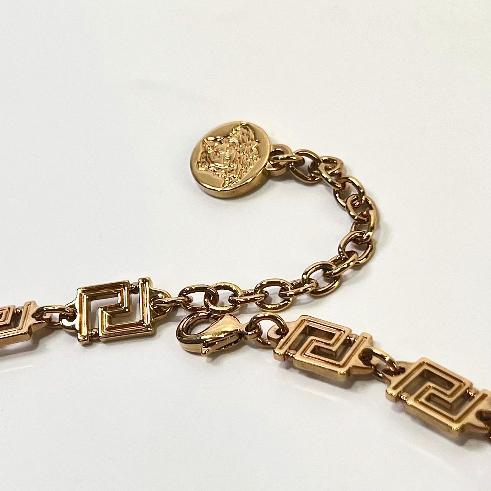 VERSACE ヴェルサーチ メドゥーサ チャーム グレカ ロング ネックレス 