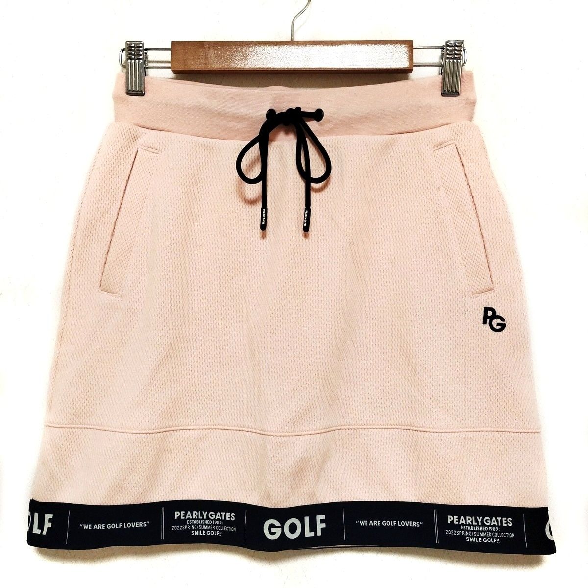 PEARLY GATES パーリーゲイツ ミニスカート サイズ0 XS レディース - ライトピンク×黒