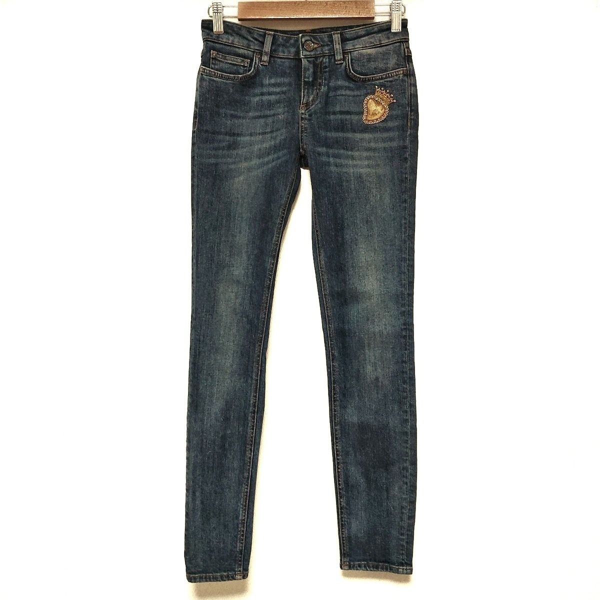 DOLCE-GABBANA ドルチェアンドガッバーナ ジーンズ サイズ36 S レディース - ブルー フルレングス ダメージ加工 DENIM