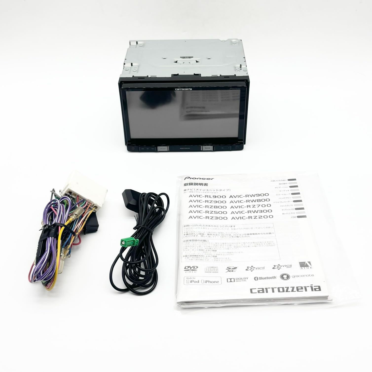 カロッツェリア パイオニア 楽ナビ AVIC-RZ900 7型 カーナビ フルセグ|DVD|CD|SD|Bluetoothオーディオ ○1600