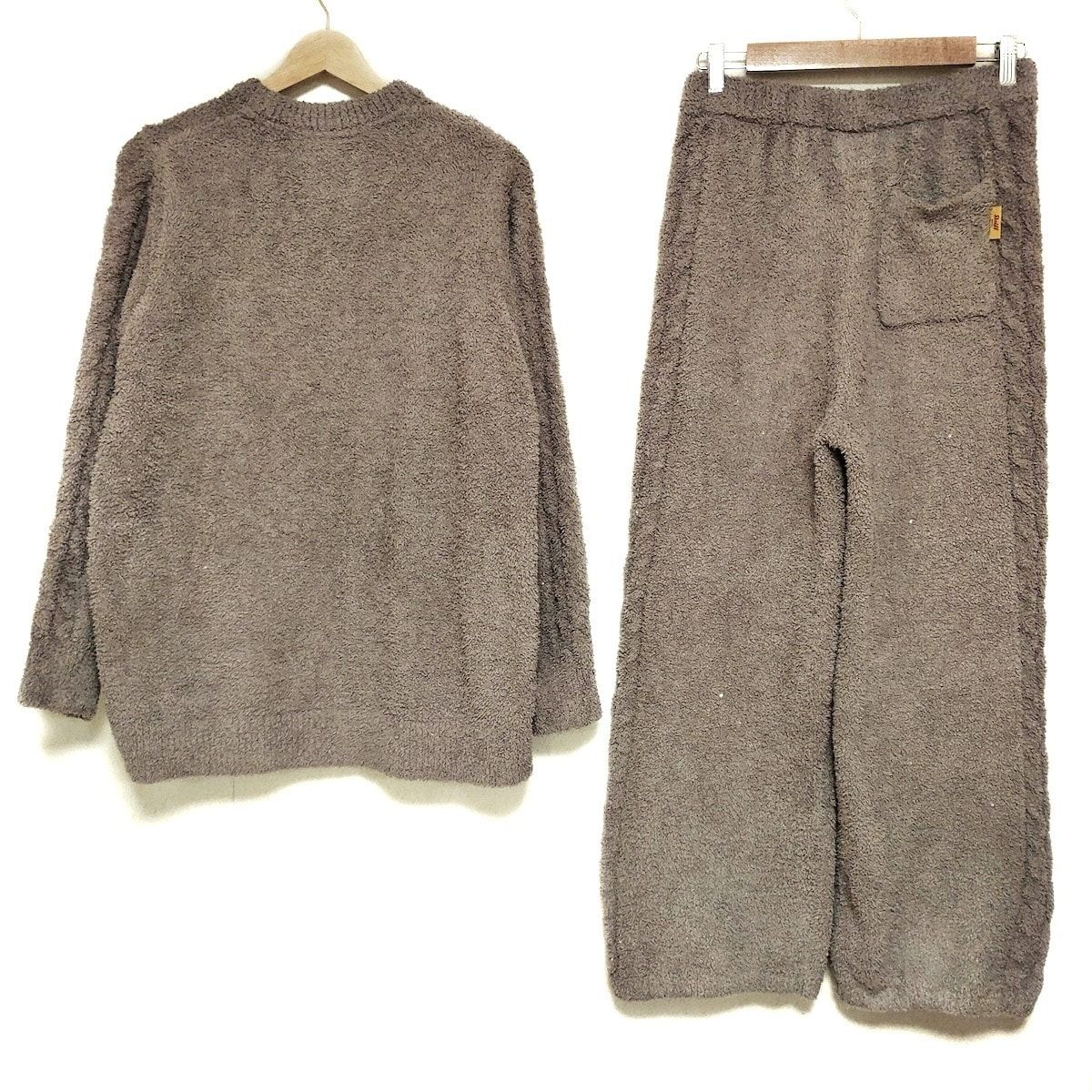 gelato pique ジェラートピケ レディースパンツセットアップ レディース - ブラウン×マルチ Steiffコラボ クマ