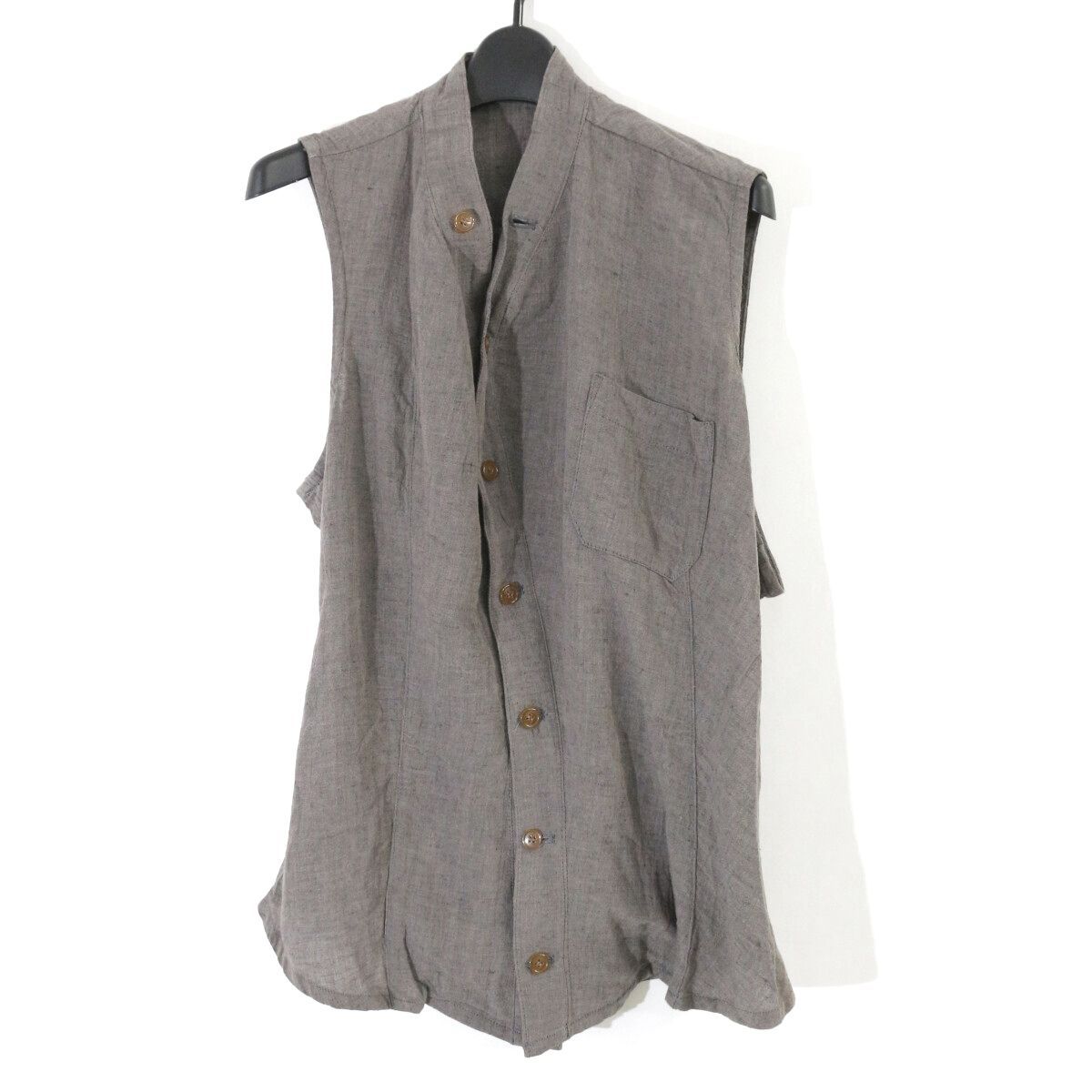 Vivienne Westwood MAN ヴィヴィアンウエストウッドマン 16SS アシンメトリーリネンベスト | ジレ 46 MK.169024