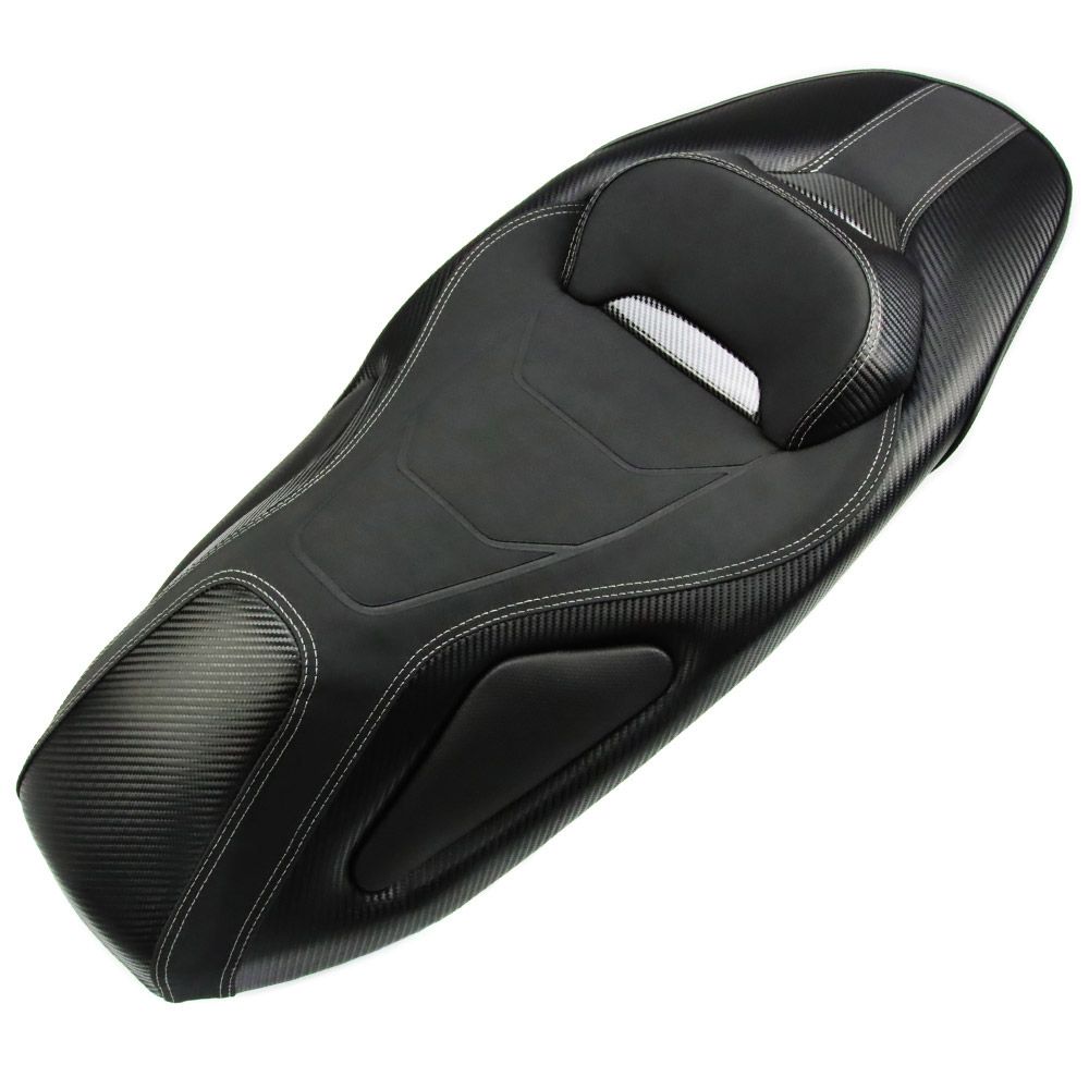 ホンダ対応 PCX125|150|160 JF81|JF84|KF30|JK05|JK06|KF47 用 カスタムシート完成品 ブラック&カーボン調 2CM シート下げ