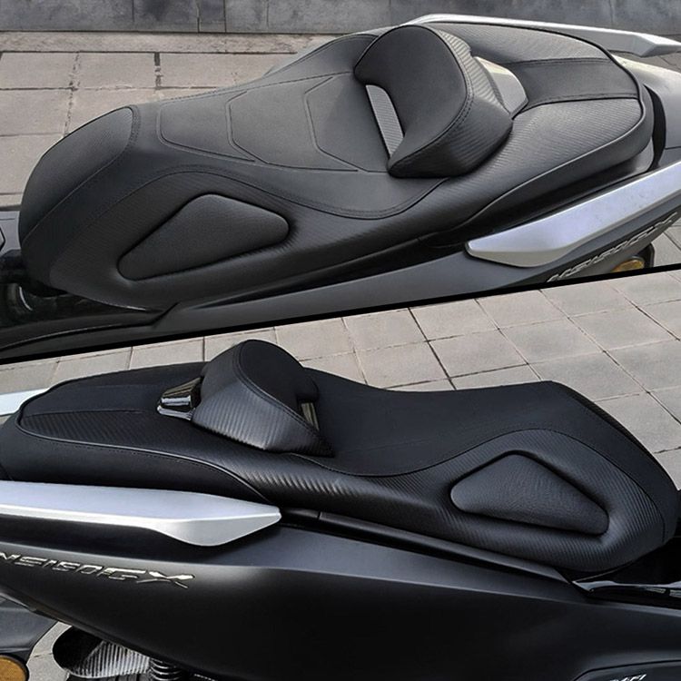 ホンダ対応 PCX125|150|160 JF81|JF84|KF30|JK05|JK06|KF47 用 カスタムシート完成品 ブラック＆カーボン調 2CM シート下げ