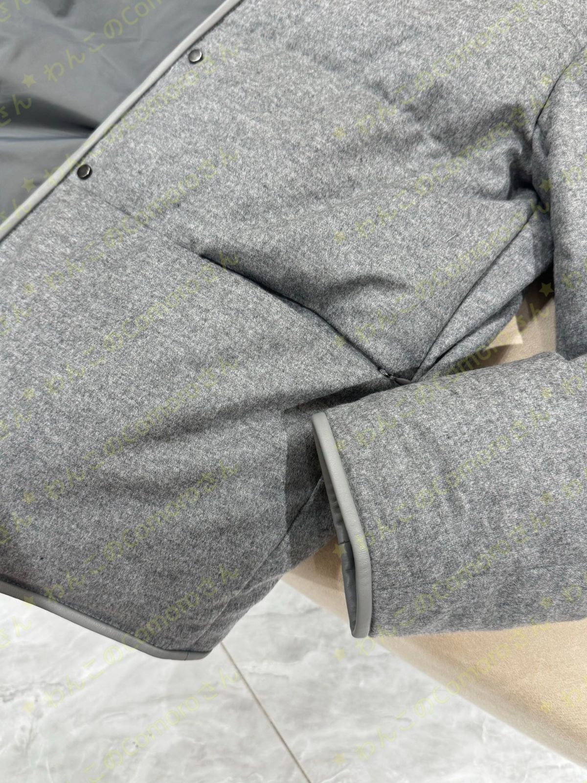 グレ～XL 送料無料 ブルネロクチネリ レディース ウール混 ダウンジャケット リブニット襟 フード付き ジップアップ 防寒コート GULLKHAN_COM