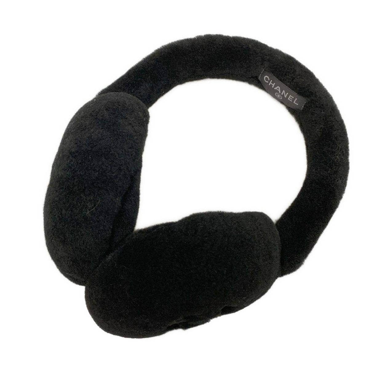CHANEL シャネル 小物 - 黒 イヤーマフ|ココマーク ムートン