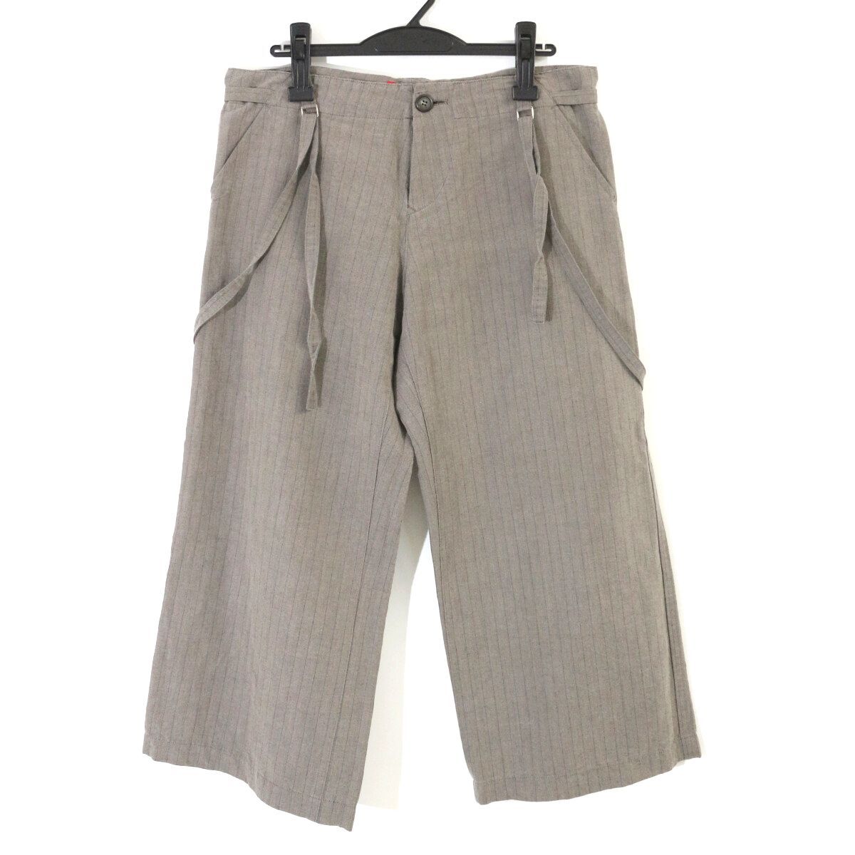 Y s Yohji Yamamoto ワイズ ヨウジヤマモト ヘリンボーンストライプサスペンダーワイドパンツ 1 YD-P65-361