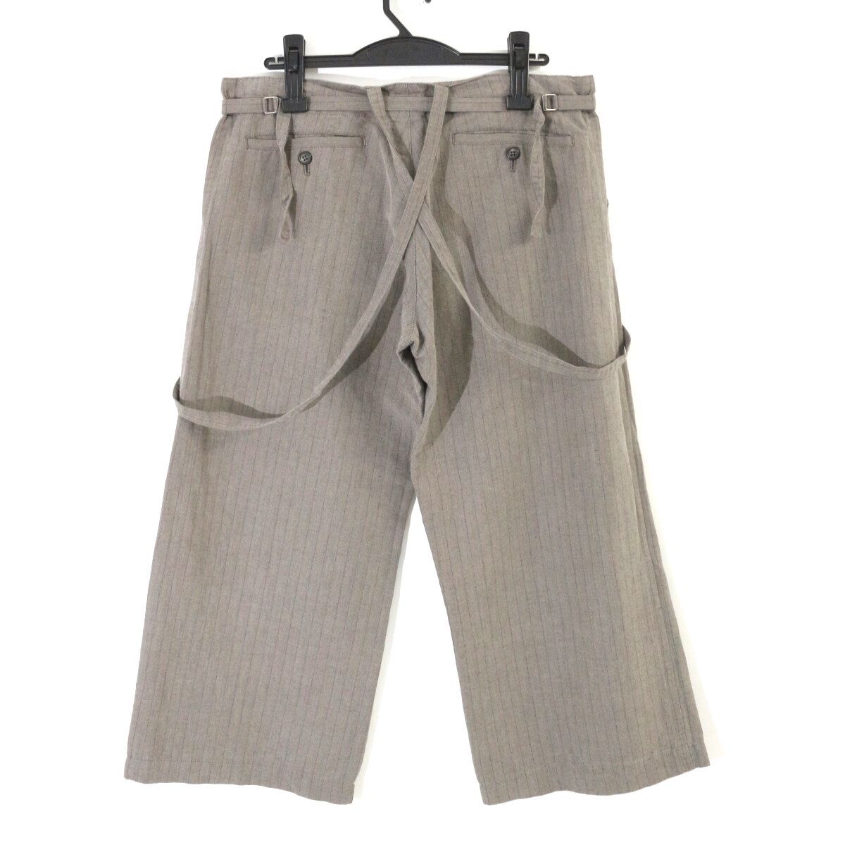 Y s Yohji Yamamoto ワイズ ヨウジヤマモト ヘリンボーンストライプサスペンダーワイドパンツ 1 YD-P65-361