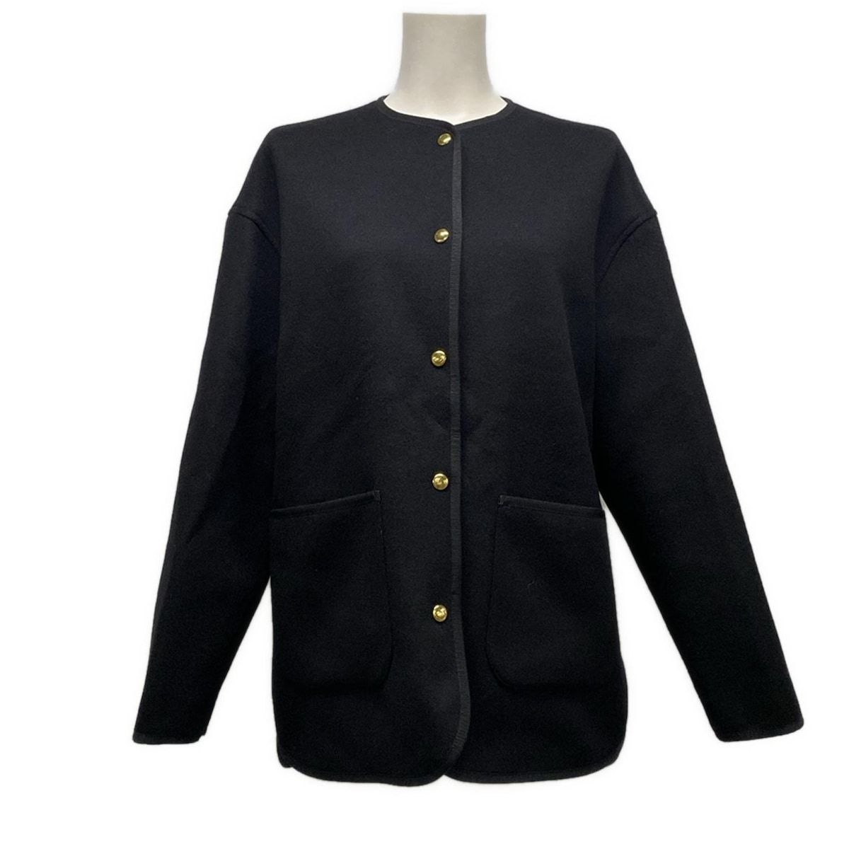 MONCLER モンクレール ブルゾン サイズ1 S レディース REPOSSE 黒 長袖|カシミヤ混|秋|冬 ウール カシミヤ