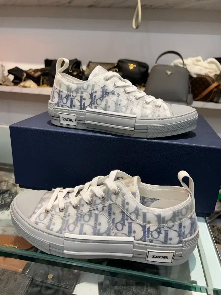 40 Dior B 23 オブリーク ブルー グレー メンズ スニーカー ほぼ