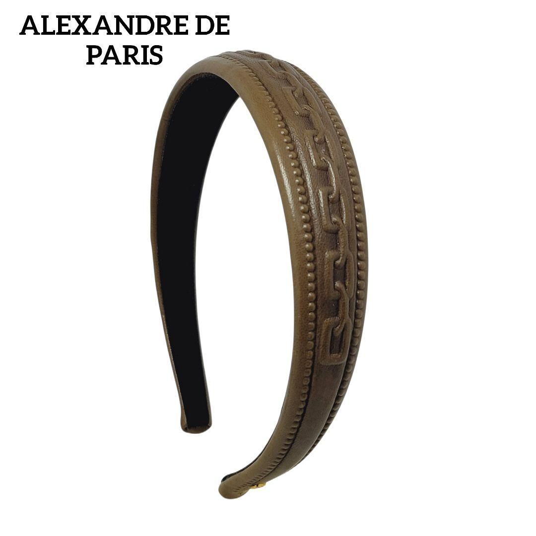 アレクサンドルドゥパリ カチューシャ レザー ベロア ブラウン