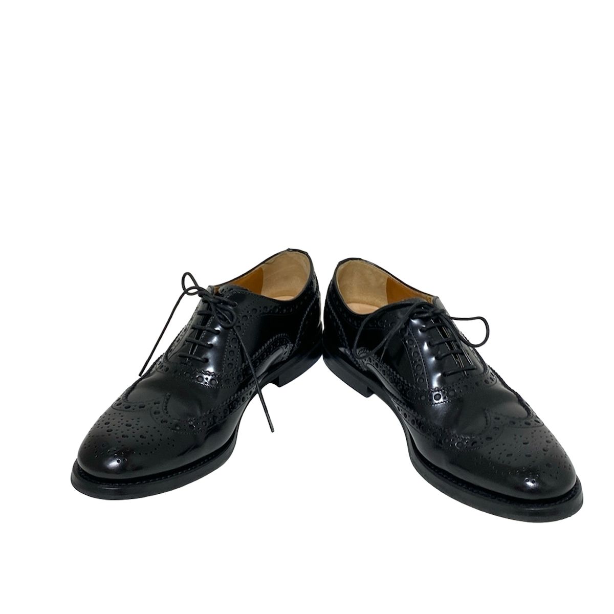 Church s チャーチ シューズ 36 レディース - 黒 ウィングチップ レザー