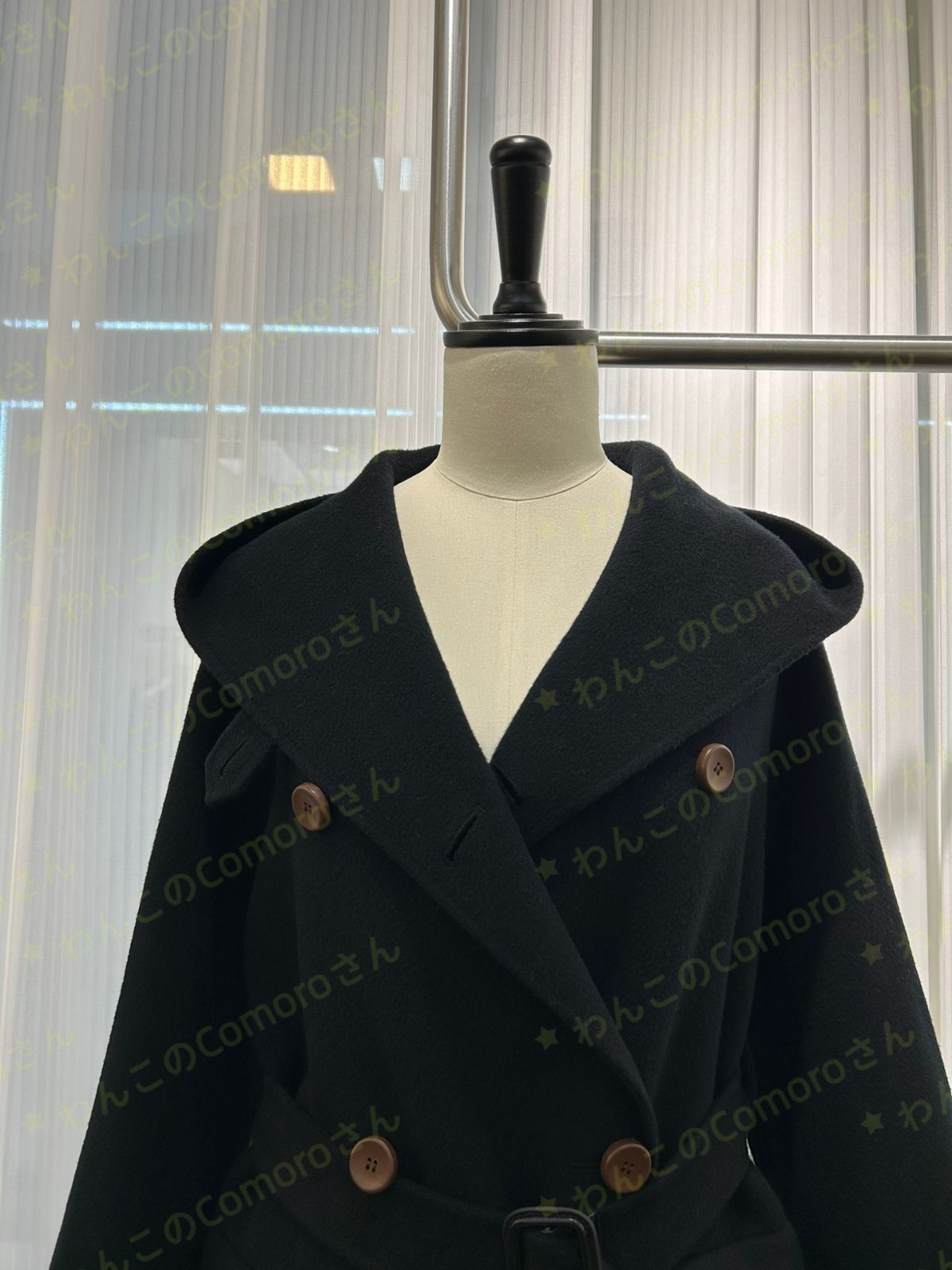 ベルト付き ダブルブレスト