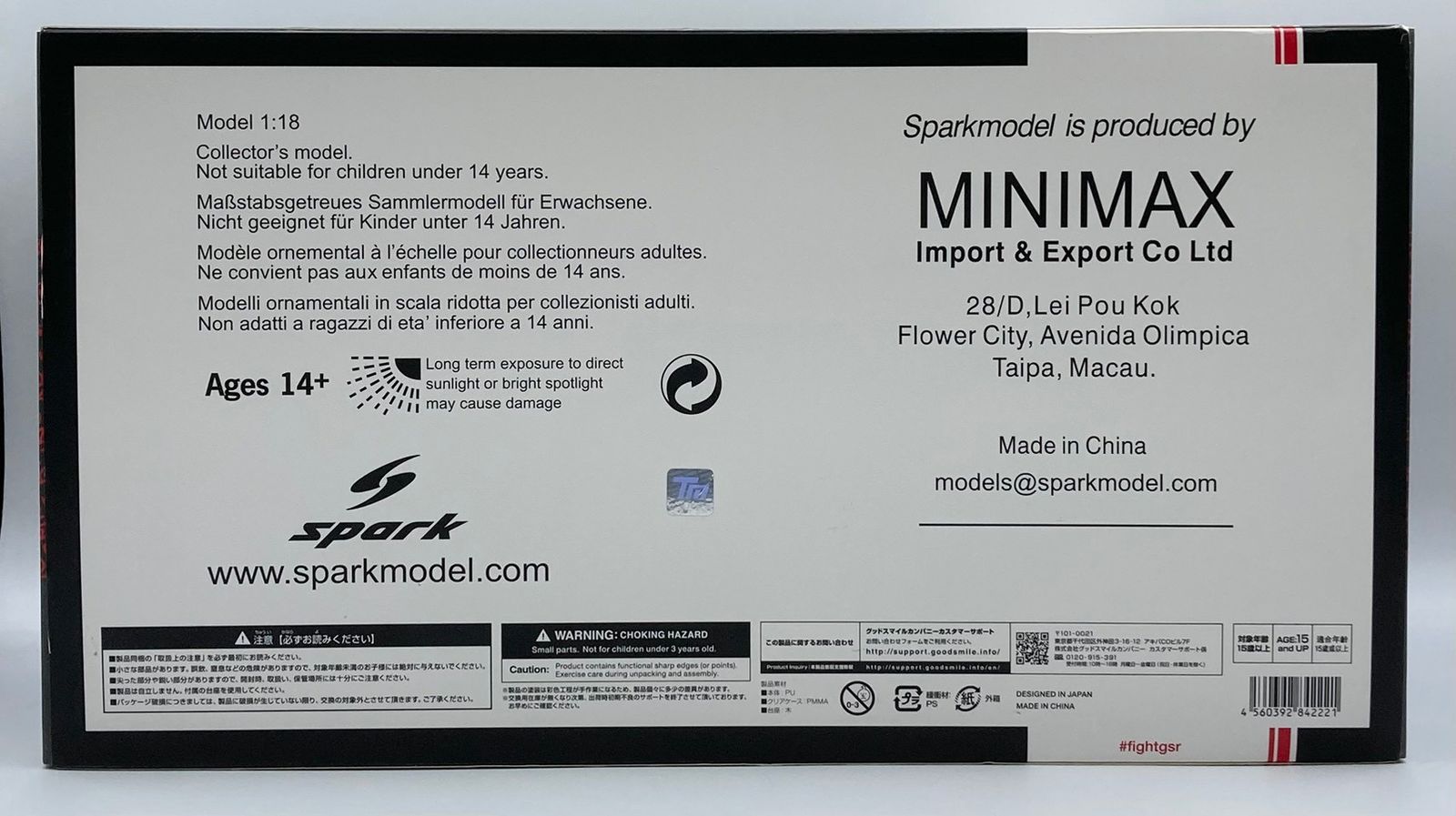 1 18 RACING TYPE MOON 2019 SPA 24 H ver 18スケール レジン製 ミニカー nn