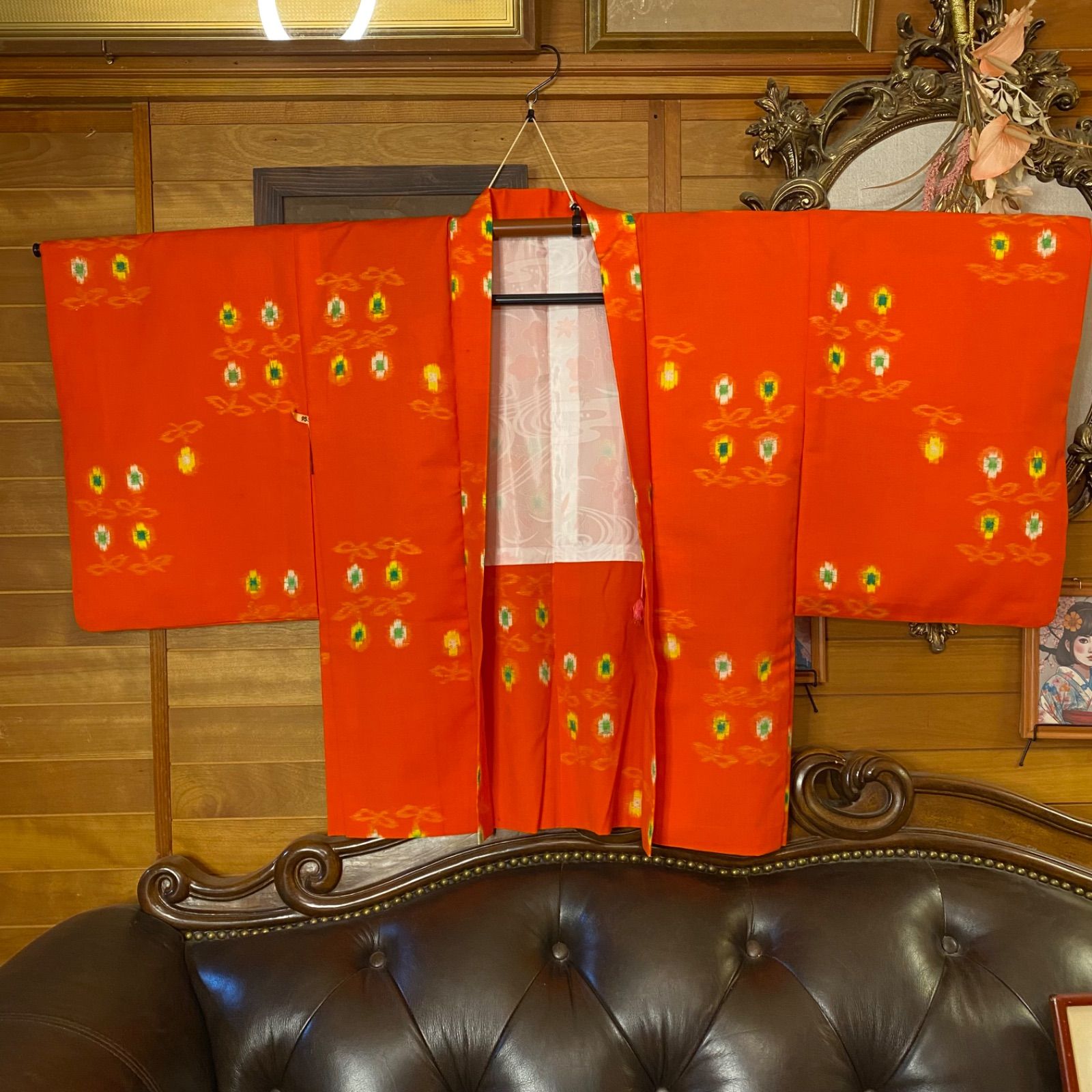 和洋折衷アンサンブル着物リメイクワンピース 帯サッシュベルト付き