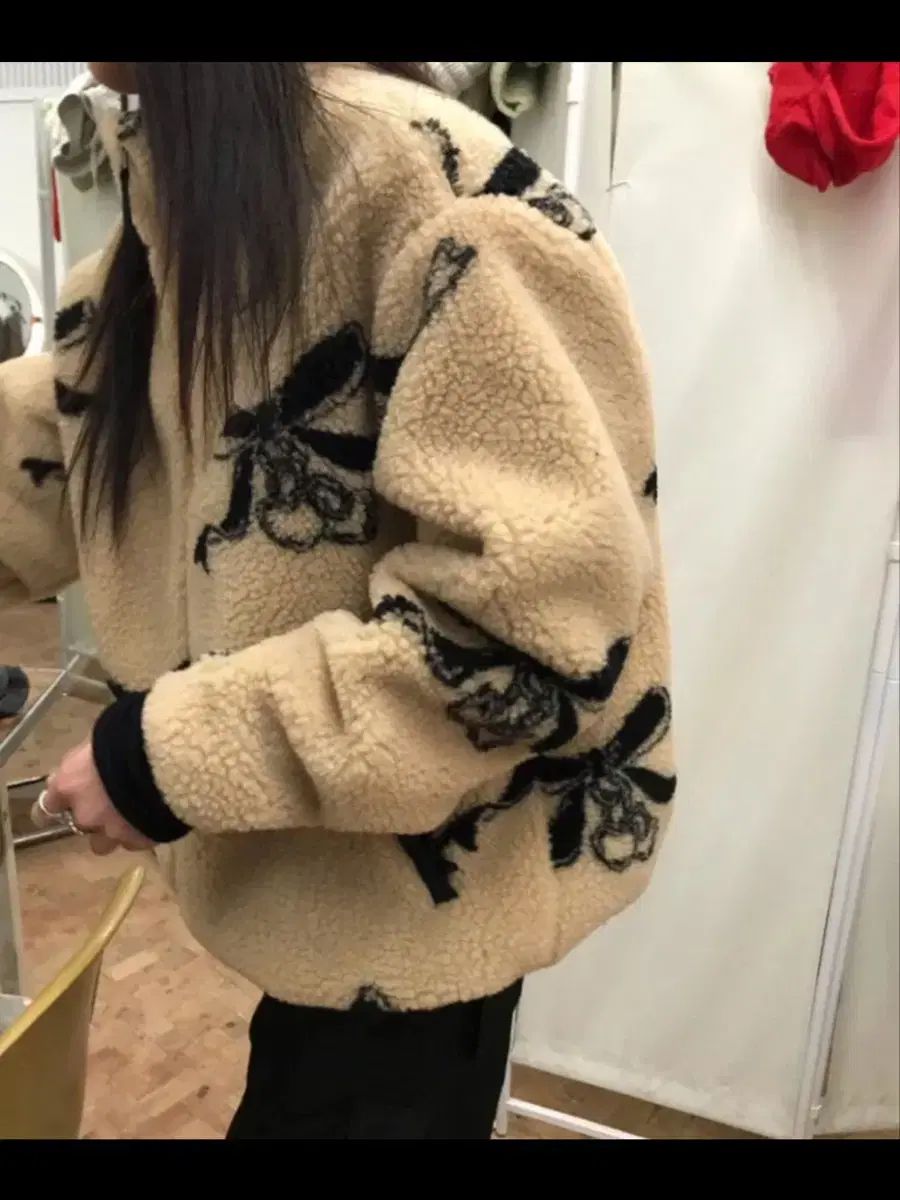 リボンフリース フリース ジップアップ