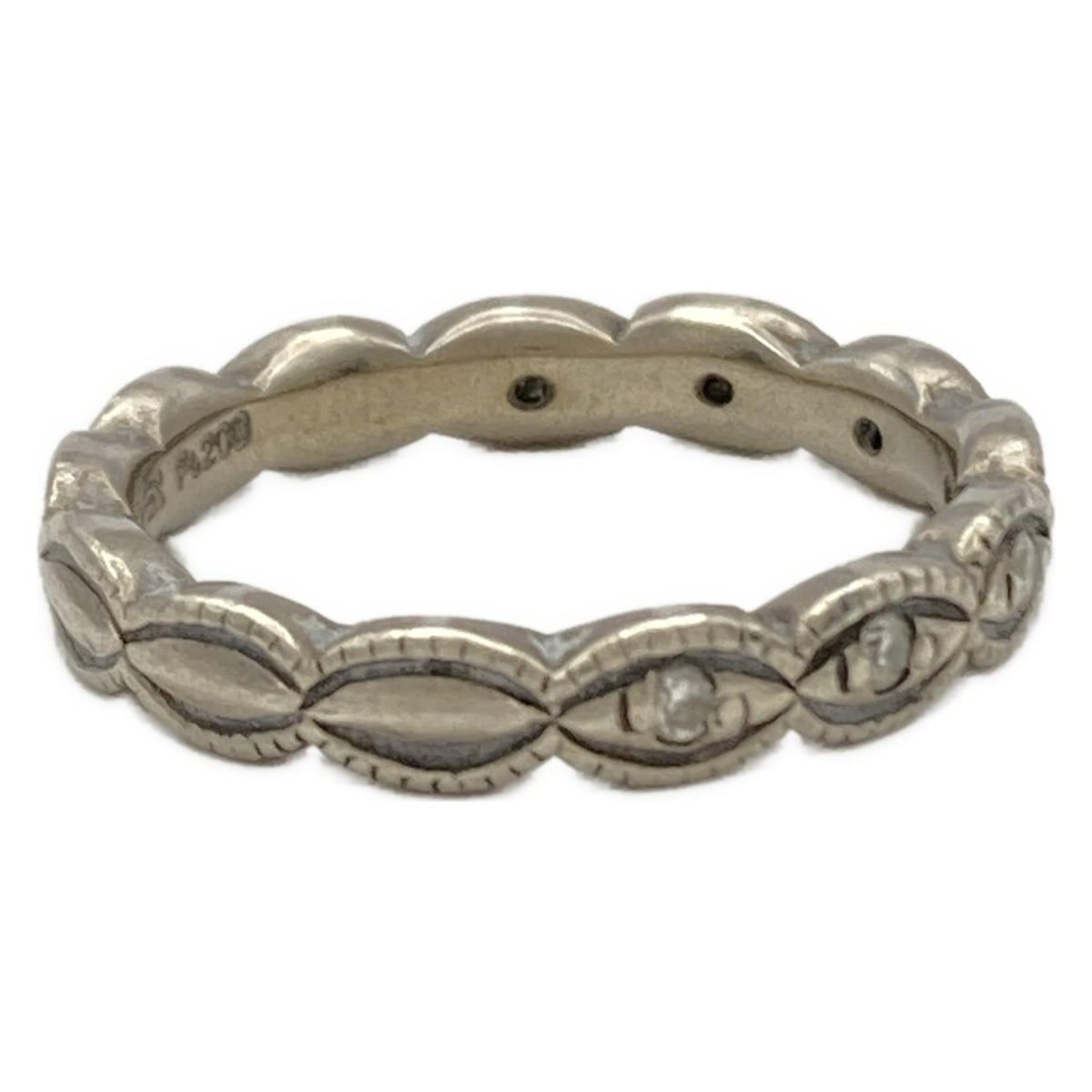 agete アガット リング - ダイヤモンド×pt200×シルバー 7Pダイヤ|ダイヤ0.07カラット