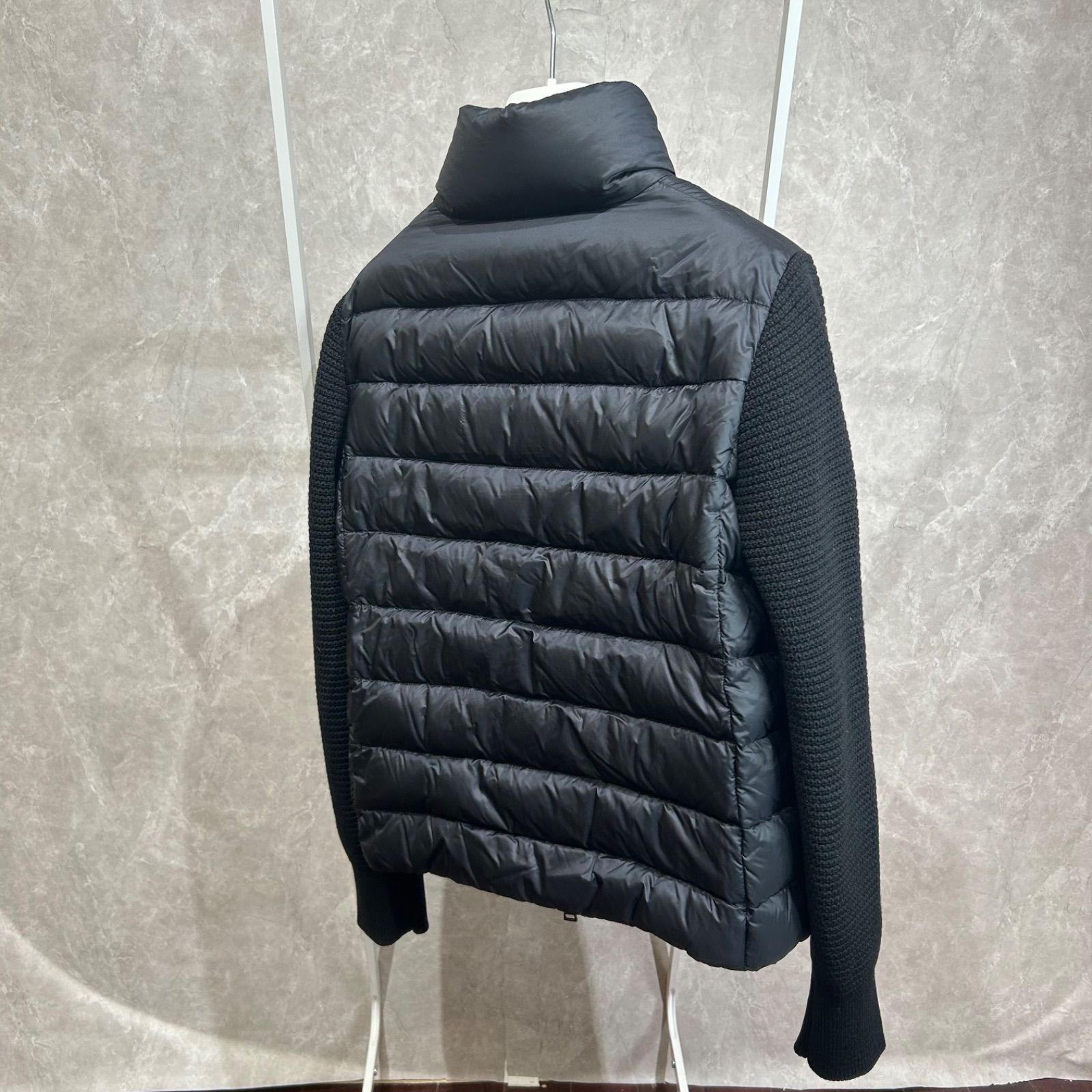 極美品】 MONCLER モンクレールダウンニット切り替えジャケット黒S