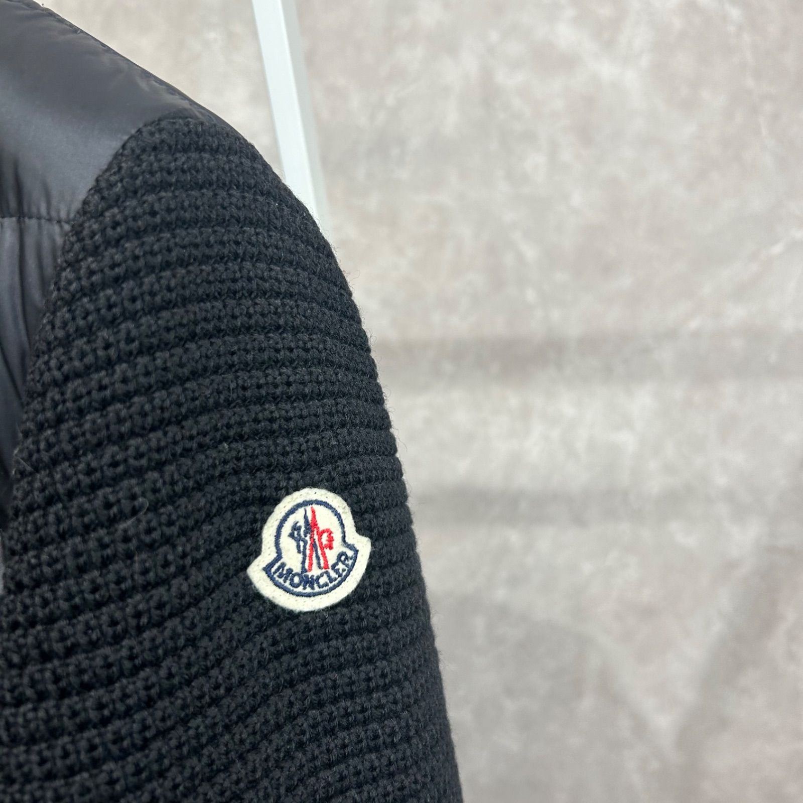 極美品】 MONCLER モンクレールダウンニット切り替えジャケット黒S