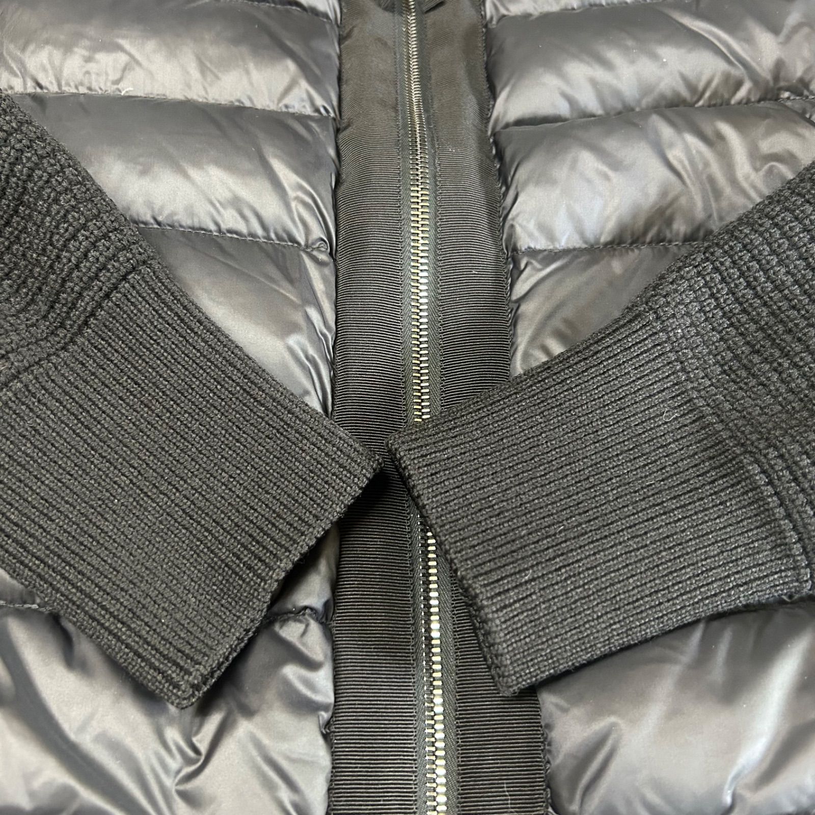 極美品】 MONCLER モンクレールダウンニット切り替えジャケット黒S