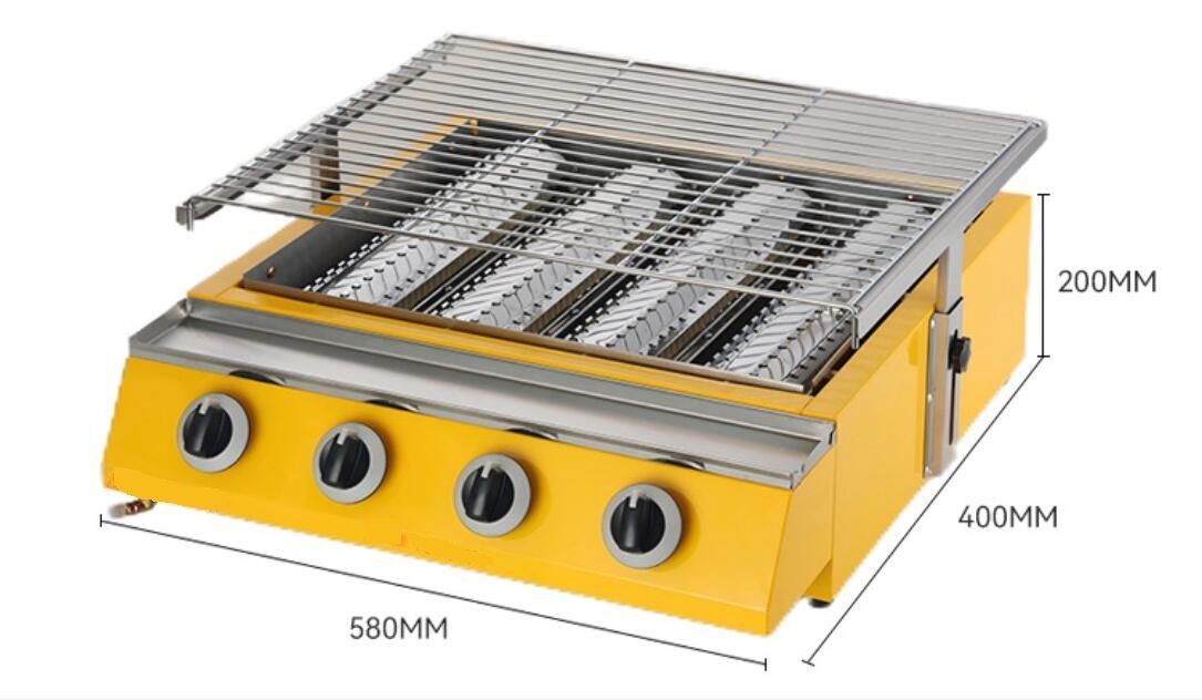 新入荷ガス焼肉器 焼肉器 ガスグリル 炉端焼 業務用 ガスコンロ バーベキュー卓上焼き鳥 BBQ 焼肉屋さ 肉祭り 天然ガス 4バーナー