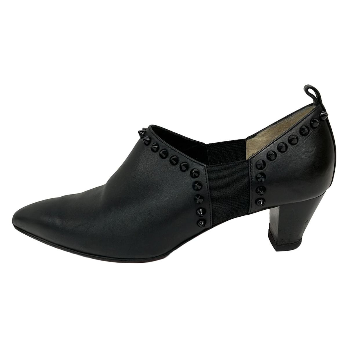 CHRISTIAN LOUBOUTIN クリスチャンルブタン パンプス 37 レディース - 黒 スタッズ|アウトソール張替済 レザー