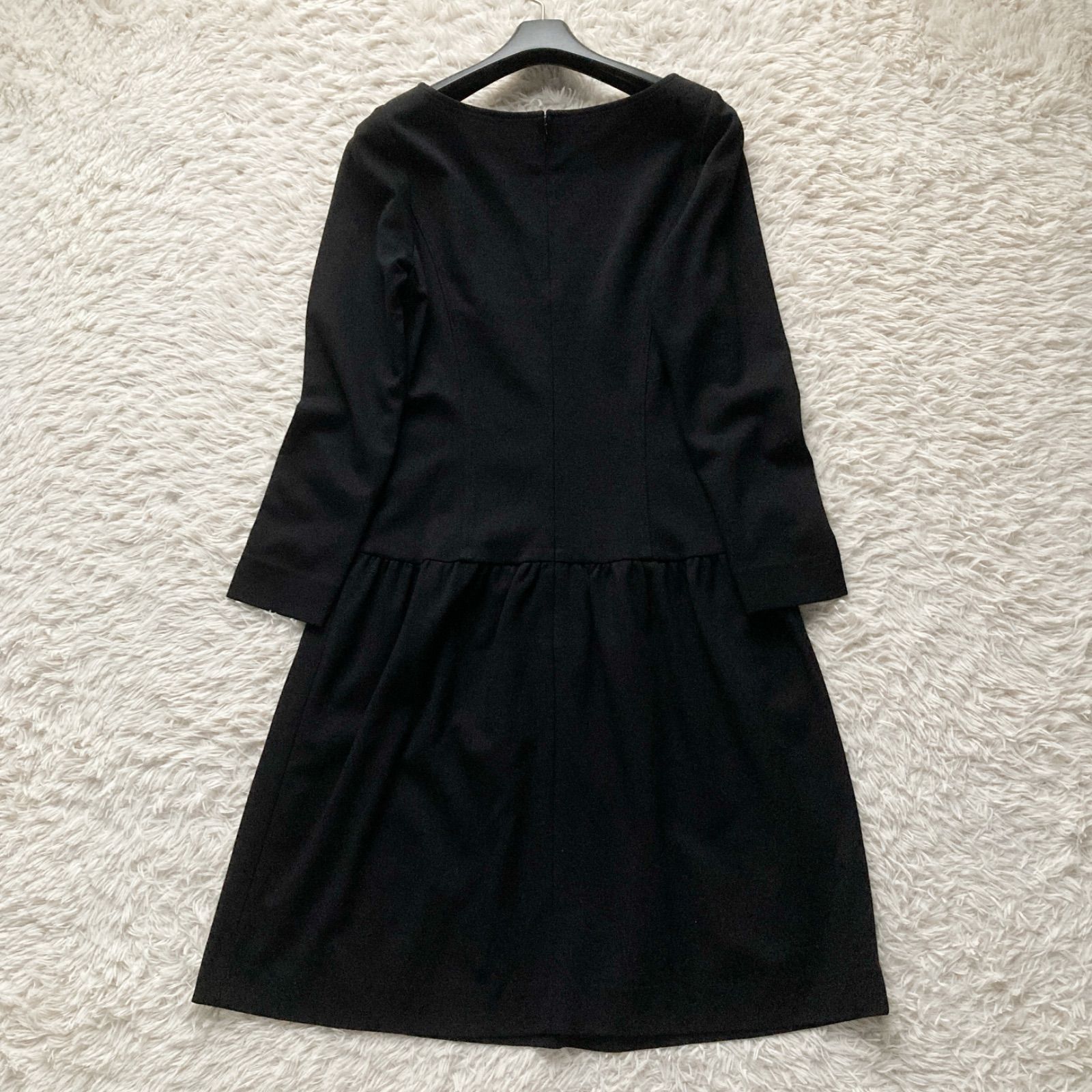 Theory luxe セオリーリュクス 美品 黒 ブラック ギャザー フレア 