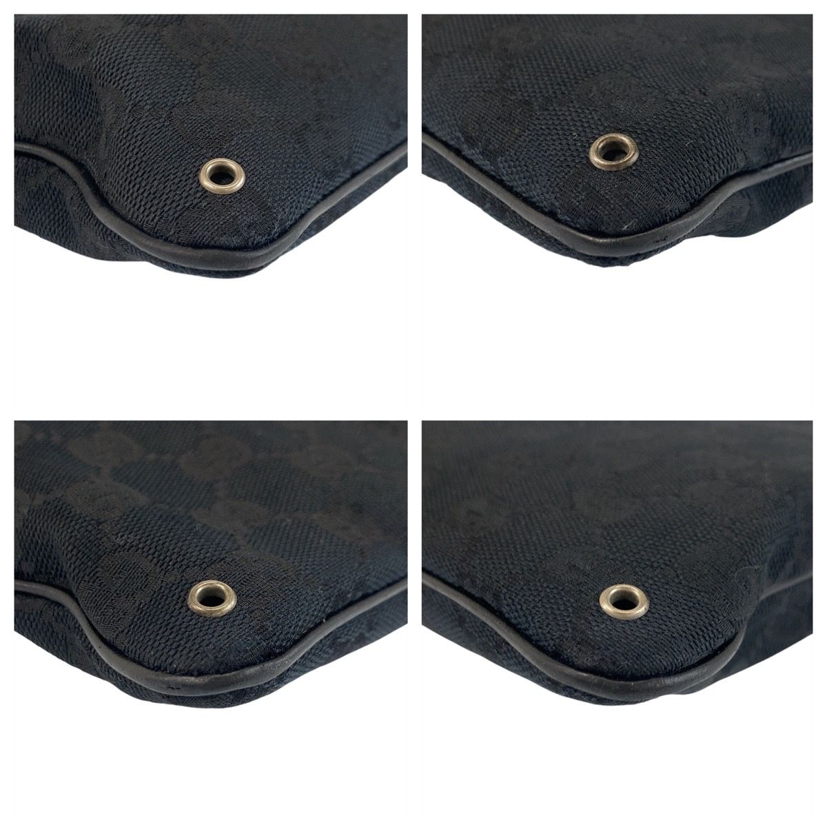 美品 GUCCI グッチ ブラック 黒 シルバー金具 GGキャンバス 90476