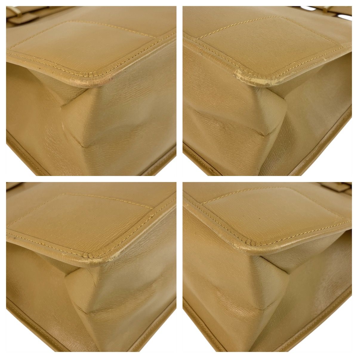 美品 GUCCI グッチ ベージュ ゴールド金具 レザー 002 1090 ビジネス