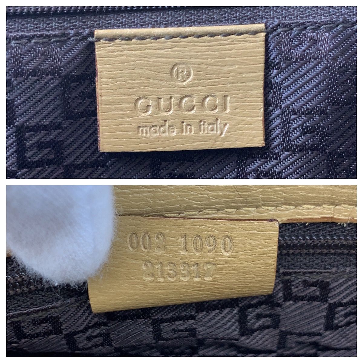 美品 GUCCI グッチ ベージュ ゴールド金具 レザー 002 1090 ビジネス