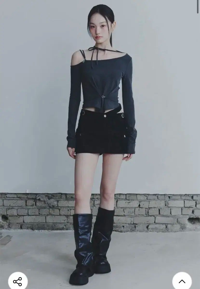 PAIN OR PLEASURE ペインオアプレジャー ルビー フック ロングスリーブ チャコール M