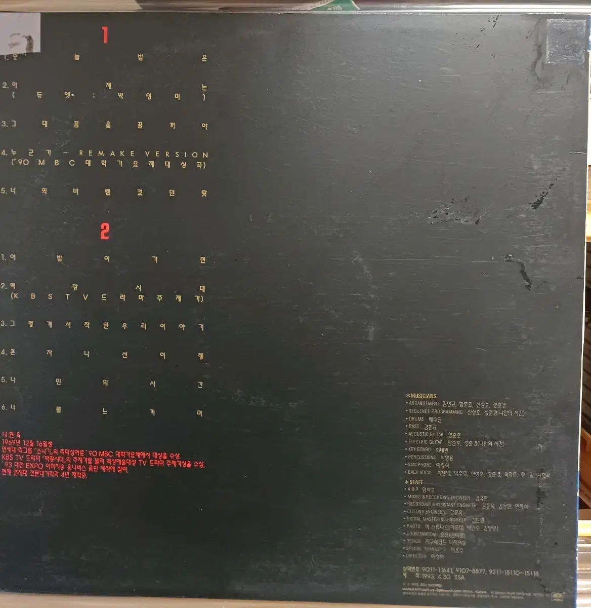 ナ ヒョンウク LP 91 初年度 Somebody なアルバム NM