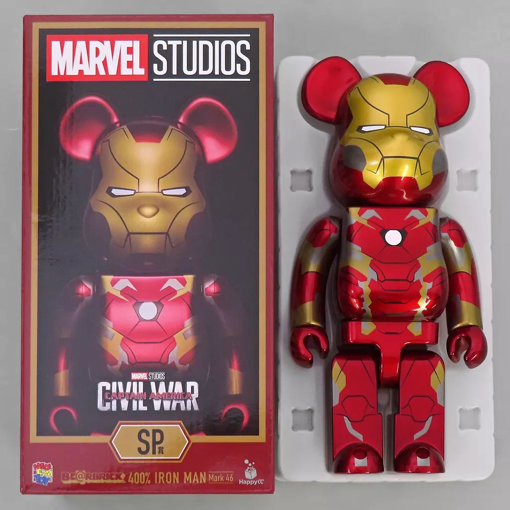 フィギュア BE RBRICK -ベアブリック- 400% IRON MAN Mark 46 Happyくじ BE RBRICK MARVEL STUDIOS SP賞