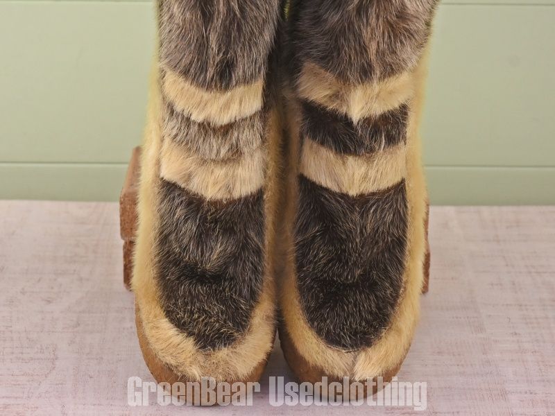  D 067 ビンテージ エスキモーブーツ アザラシ毛 レディース 6.5 F 23.5 cm その他 靴
