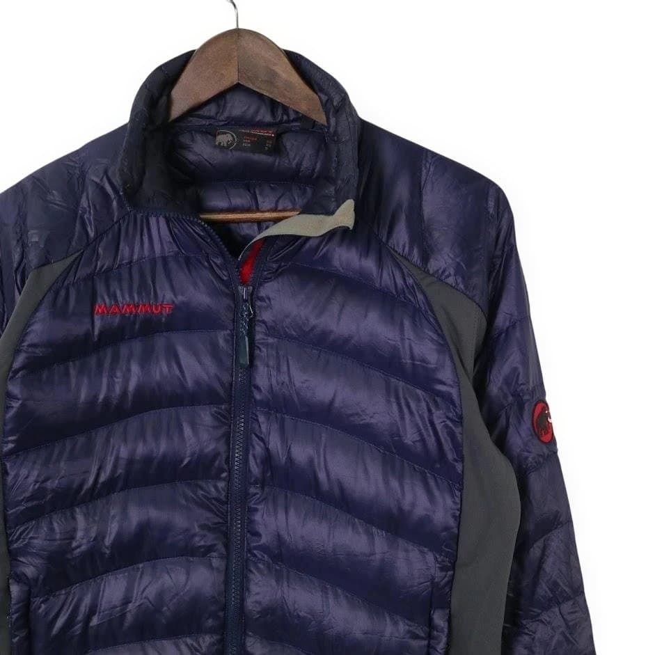 人気 MAMMUT マムート グラビティ ハイブリッド ダウンジャケット 紺 S メンズ 登山 トレッキング アウトドア パープル 750FP フェザー