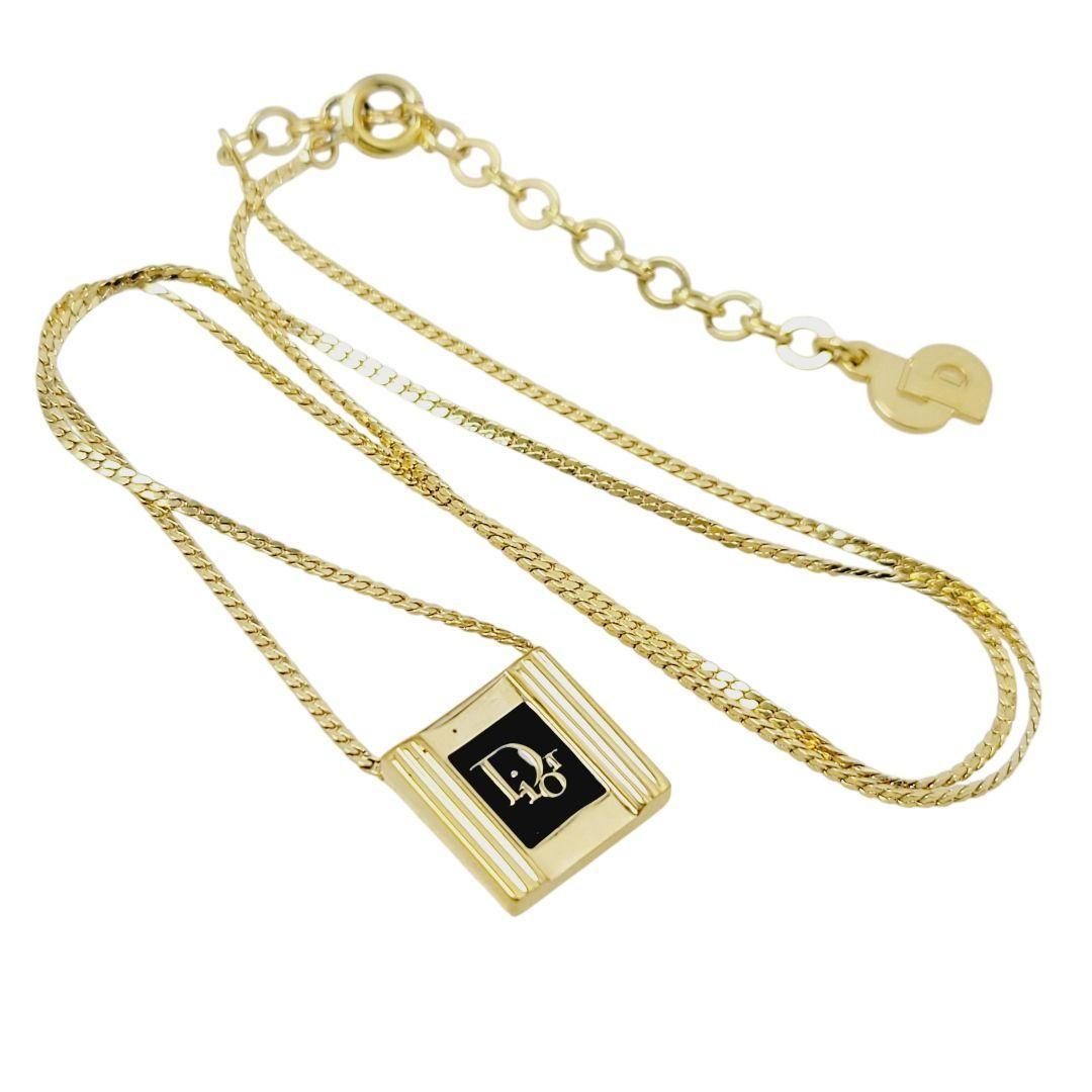 Christian Dior ネックレス トロッター スクエア ゴールドブラック