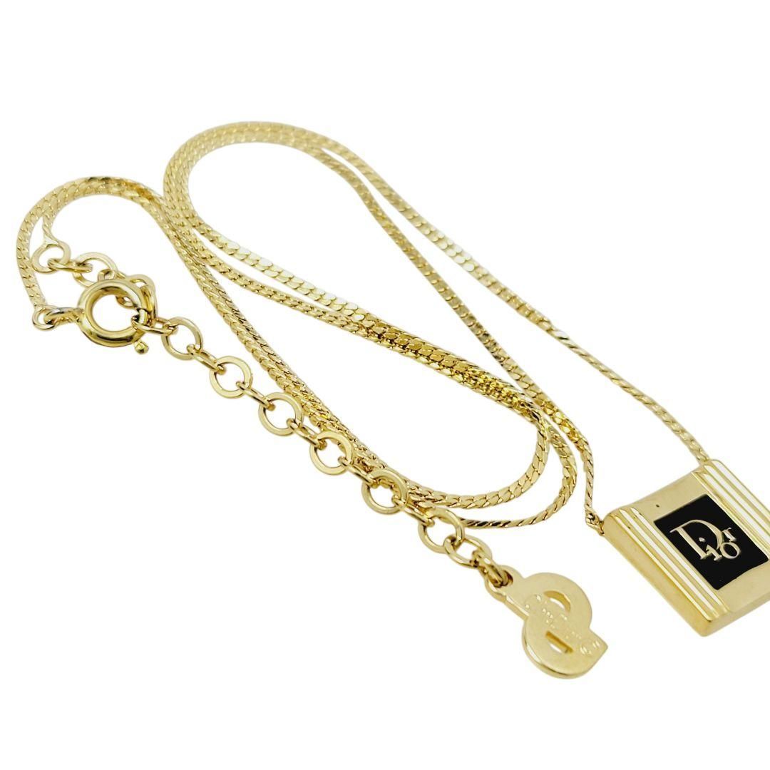Christian Dior ネックレス トロッター スクエア ゴールドブラック